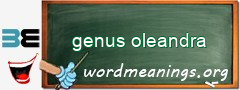 WordMeaning blackboard for genus oleandra